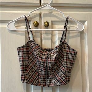 Urban Outfitters Brown and Black Fitted Bustier Camisole